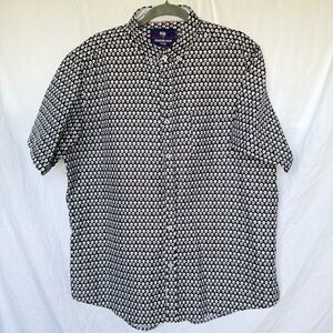 Tropical Collection Skeleton Theme Men's Black and White Patterned Shirt | XL